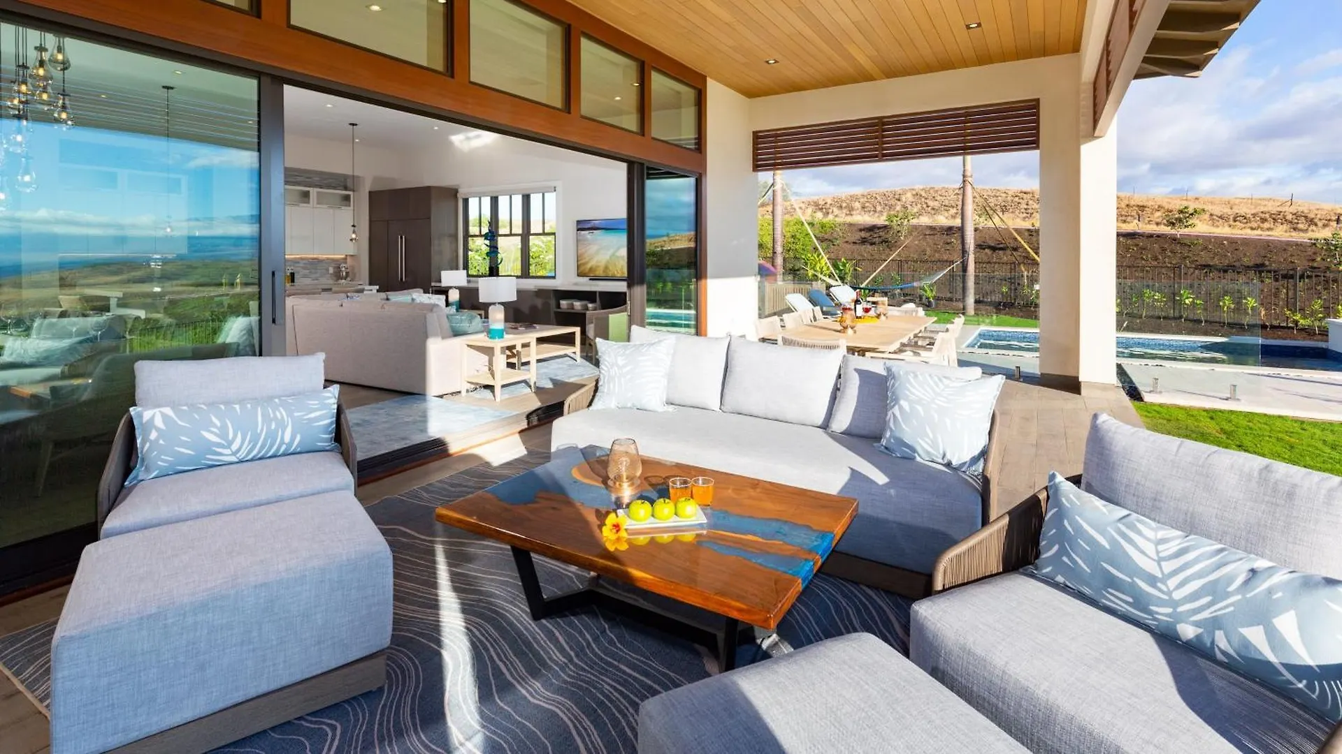Semesterbostad Blue Serenity Luxurious Home In Private Community With Heated Private Pool Spa Detached Ohana Suite Waimea
