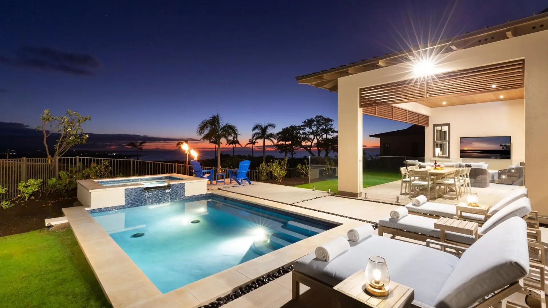Blue Serenity Luxurious Home In Private Community With Heated Private Pool Spa Detached Ohana Suite Waimea  0*, Waimea (Hawaii)